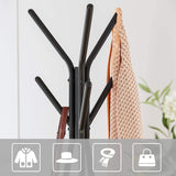 NNEDSZ Black Coat Rack Stand Industrial Style 2 Shelves Clothes