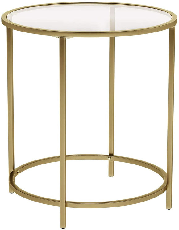 NNEDSZ Gold Round Side Table with Golden Metal Frame Robust and Stable