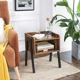 NNEDSZ  Nightstand Stackable End Table Wood Look Accent Furniture Metal Frame