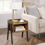 NNEDSZ  Nightstand Stackable End Table Wood Look Accent Furniture Metal Frame