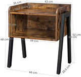 NNEDSZ  Nightstand Stackable End Table Wood Look Accent Furniture Metal Frame