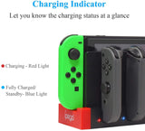 NNEDSZ NNEDSZ 4 in1 Charger Station Stand for Nintendo Switch Joy-con with LED Indication