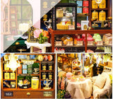 NNEDSZ Dollhouse Miniature with Furniture Kit Plus Dust Proof and Music Movement - Rosa Garden Tea