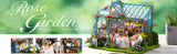 NNEDSZ Dollhouse Miniature with Furniture Kit Plus Dust Proof and Music Movement - Rosa Garden Tea