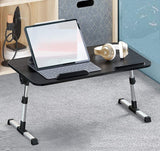 NNEDSZ Large Size Folding and Adjustable Laptop Bed Tray Table for, Writing, Drawing and Working - 60 x 33 cm (Black)