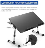 NNEDSZ Large Size Folding and Adjustable Laptop Bed Tray Table for, Writing, Drawing and Working - 60 x 33 cm (Black)