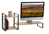 NNEDSZ Bamboo Monitor Laptop Stand with 2 Tier Storage (Black)