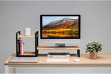 NNEDSZ Bamboo Monitor Laptop Stand with 2 Tier Storage (Black)