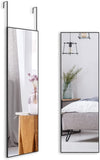 NNEDSZ Full-Length Door Mirror Long Standing for Bedroom and Bathroom (152 x 46cm, Black)