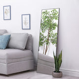 NNEDSZ Full-Length Door Mirror Long Standing for Bedroom and Bathroom (152 x 46cm, Black)