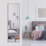 NNEDSZ Full-Length Door Mirror Long Standing for Bedroom and Bathroom (152 x 46cm, Black)