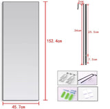 NNEDSZ Full-Length Door Mirror Long Standing for Bedroom and Bathroom (152 x 46cm, Black)