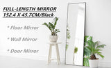 NNEDSZ Full-Length Door Mirror Long Standing for Bedroom and Bathroom (152 x 46cm, Black)