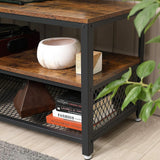 NNEDSZ Industrial TV Stand 60 Inches, Rustic Brown