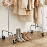 NNEDSZ Clothes Rack Wheels Chrome Extendable, 136 kg load