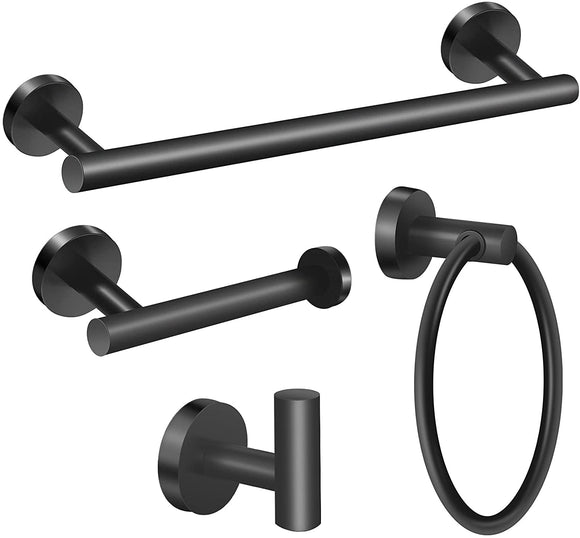 NNEDSZ 4 Piece Stainless Steel-Towel Rack Set Wall Mount with Brushed Finish for Bathroom