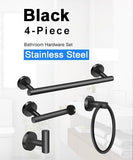 NNEDSZ 4 Piece Stainless Steel-Towel Rack Set Wall Mount with Brushed Finish for Bathroom