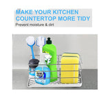 NNEDSZ Sink Caddy Sponge Holder with Auto Freesanting Overflow for Kitchen and Bathroom