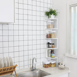 NNEDSZ Corner Shelf 5-Tier Zigzag Wall Mount, White