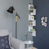 NNEDSZ Corner Shelf 5-Tier Zigzag Wall Mount, White