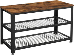 NNEDSZ 3-Tier Shoe Rack Storage Organizer, Wood Look