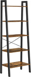 NNEDSZ 5-Tier Industrial Bookcase, Rustic Brown