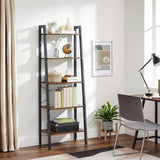 NNEDSZ 5-Tier Industrial Bookcase, Rustic Brown