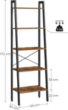 NNEDSZ 5-Tier Industrial Bookcase, Rustic Brown