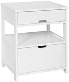 NNEDSZ White Bedside Table with 2 Drawers