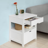 NNEDSZ White Bedside Table with 2 Drawers