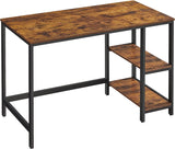 NNEDSZ Computer Desk 2 Shelves Rustic, Brown Black