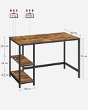 NNEDSZ Computer Desk 2 Shelves Rustic, Brown Black