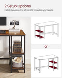 NNEDSZ Computer Desk 2 Shelves Rustic, Brown Black