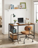NNEDSZ Computer Desk 2 Shelves Rustic, Brown Black