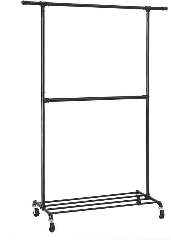 NNEDSZ Industrial Clothing Rack Wheels Double Rod