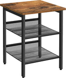 NNEDSZ End Table Industrial Side Table Mesh Shelves