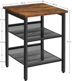 NNEDSZ End Table Industrial Side Table Mesh Shelves