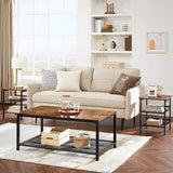 NNEDSZ End Table Industrial Side Table Mesh Shelves