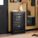 NNEDSZ Shoe Cabinet 2 Drawers Storage Cupboard Black