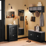 NNEDSZ Shoe Cabinet 2 Drawers Storage Cupboard Black