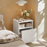 NNEDSZ Bedside Table Shelf Drawer, White