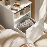 NNEDSZ Bedside Table Shelf Drawer, White