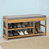 NNEDSZ Bamboo Shoe Bench Drawers Lift Top