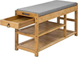 NNEDSZ Bamboo Shoe Bench Drawers Lift Top