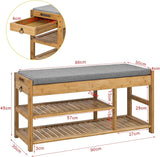 NNEDSZ Bamboo Shoe Bench Drawers Lift Top