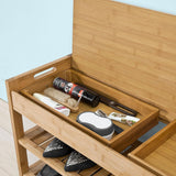 NNEDSZ Bamboo Shoe Bench Drawers Lift Top