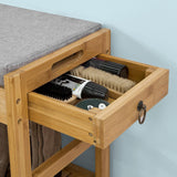 NNEDSZ Bamboo Shoe Bench Drawers Lift Top