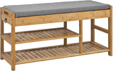 NNEDSZ Bamboo Shoe Bench Drawers Lift Top
