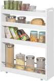 NNEDSZ Slimline Rolling Storage Shelf, White