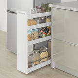 NNEDSZ Slimline Rolling Storage Shelf, White
